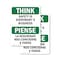 Signmission Safety Culture Sign, 7 in Width, Vinyl Decal, Rectangle, Bilingual OS-2PACK-TS-D-710-L-11866 - alternate 1